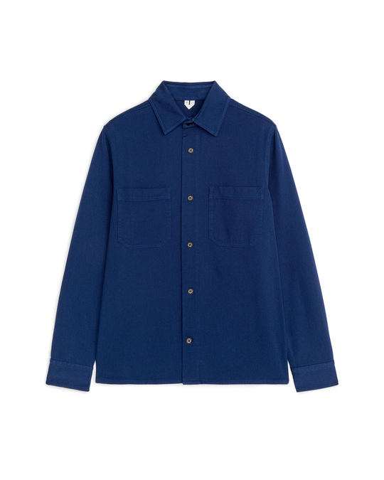Arket Cotton Twill Overshirt Blue