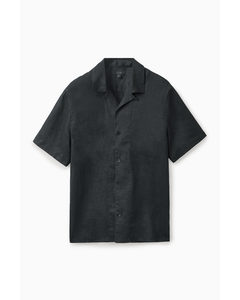 Regular-fit Hemp Shirt Black