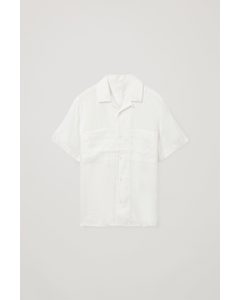 Regular-fit Camp Collar Shirt White
