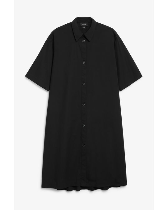 Monki A-line Shirt Dress Black Magic