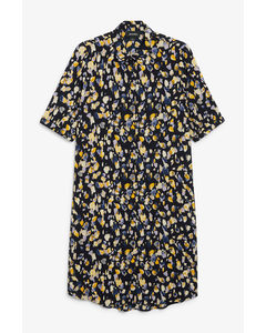 Button-up Shirt Dress Multi Abstract Print