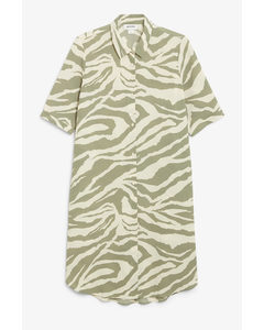 Button-up Shirt Dress Zebra Print