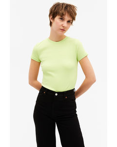 Ljusgrön Ribbad T-shirt Ljusgrön