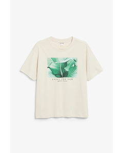 Baumwoll-T-Shirt Pflanzen-Print