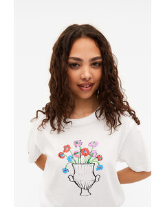 Baumwoll-T-Shirt Blumenvase