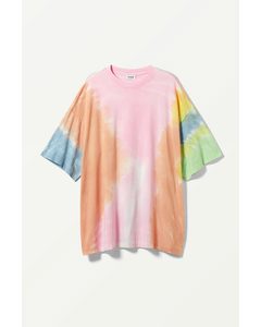 Huge Printed T-shirt Pastel Rainbow Tie-dye