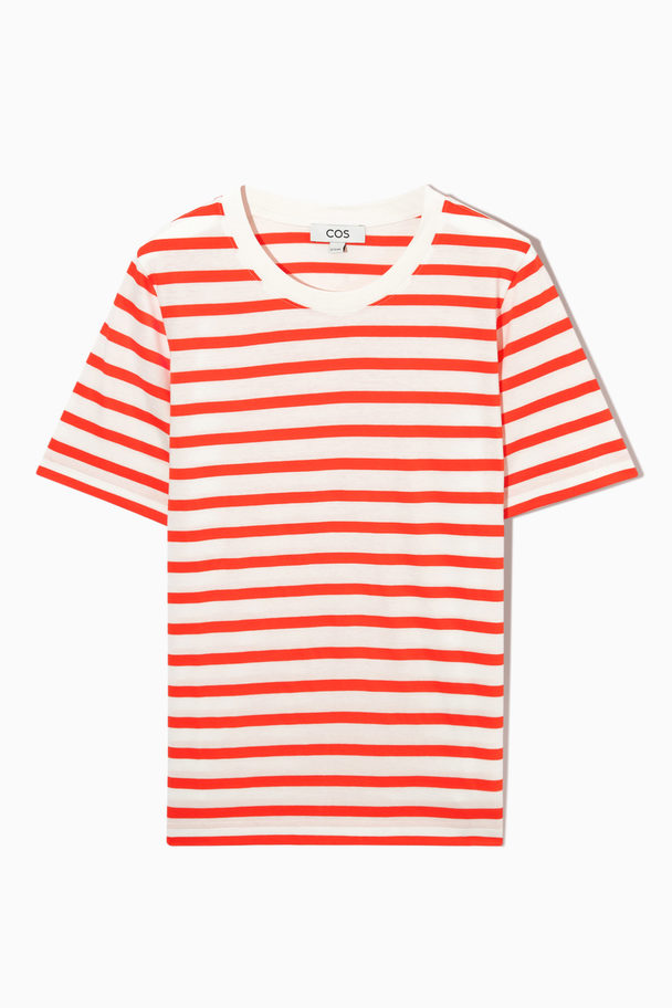 COS Regular Fit T-shirt Red / Cream