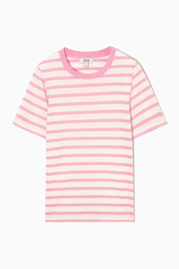 COS Regular Fit T-shirt Pink / Striped