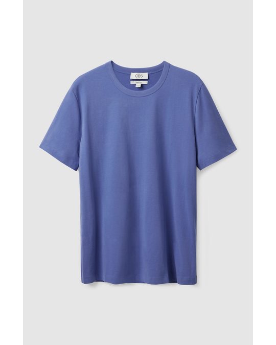 COS Regular-fit Brushed Cotton T-shirt Blue