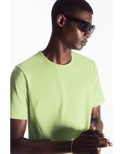 Medeltjock Borstad T-shirt Med Klassisk Passform Ljusgrön