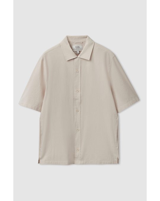 COS Relaxed-fit Textured Shirt Beige