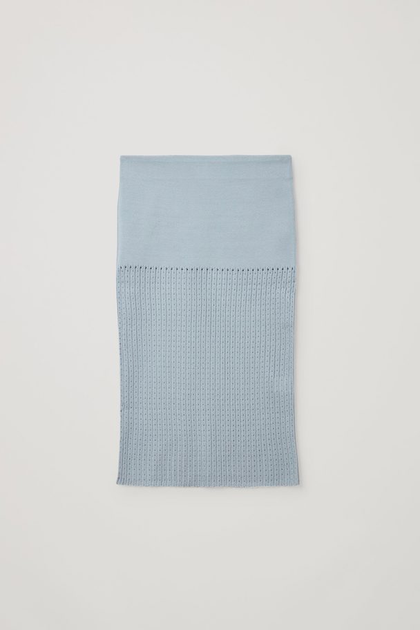 COS Knitted Midi Skirt Blue