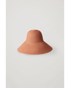 Wide-brim Straw Hat Burnt Orange