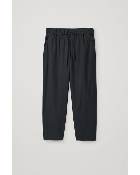 COS Relaxed-fit Drawstring Trousers Navy