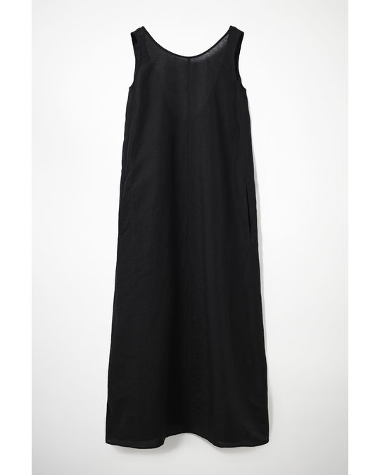COS Low-cut Back Linen Dress Black