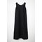 Low-cut Back Linen Dress Black