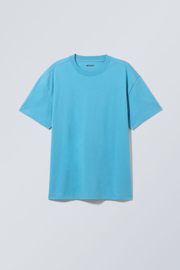 Weekday Oversized, Zwaar T-shirt Helderblauw