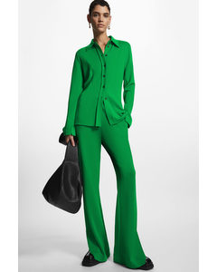 Flared Jersey Trousers Bright Green