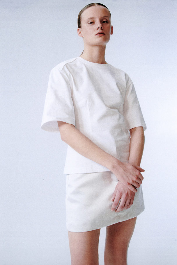 H&M Tapered-waist Top White