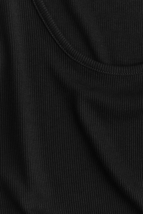 H&M Geripptes Tanktop Schwarz