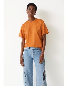 Kastenförmiges T-Shirt aus Biobaumwolle Orange