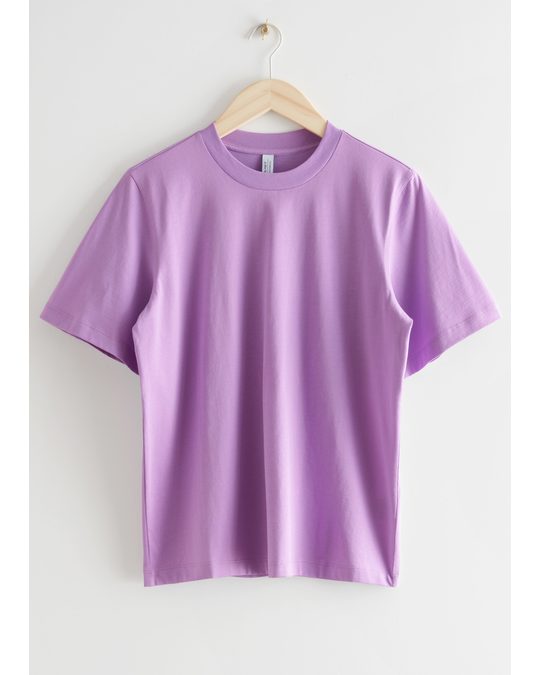 & Other Stories Wide Sleeve Crewneck T-shirt Purple