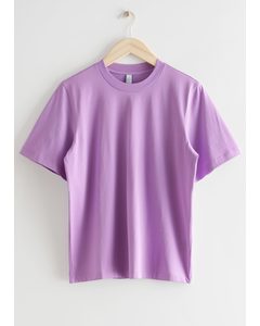 Wide Sleeve Crewneck T-shirt Purple