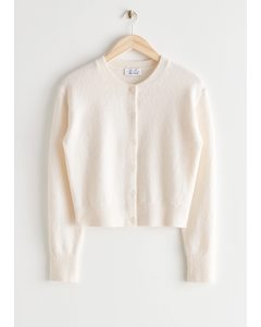 Button Up Knit Cardigan White