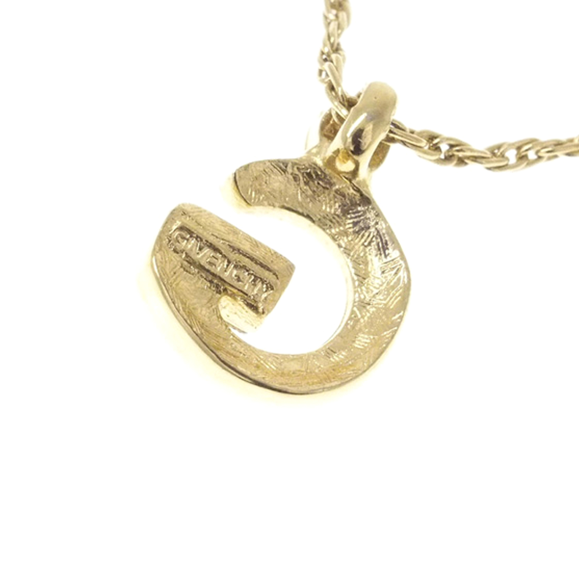 Givenchy G Logo Rhinestone Pendant Necklace Gold Gold | Afound.com