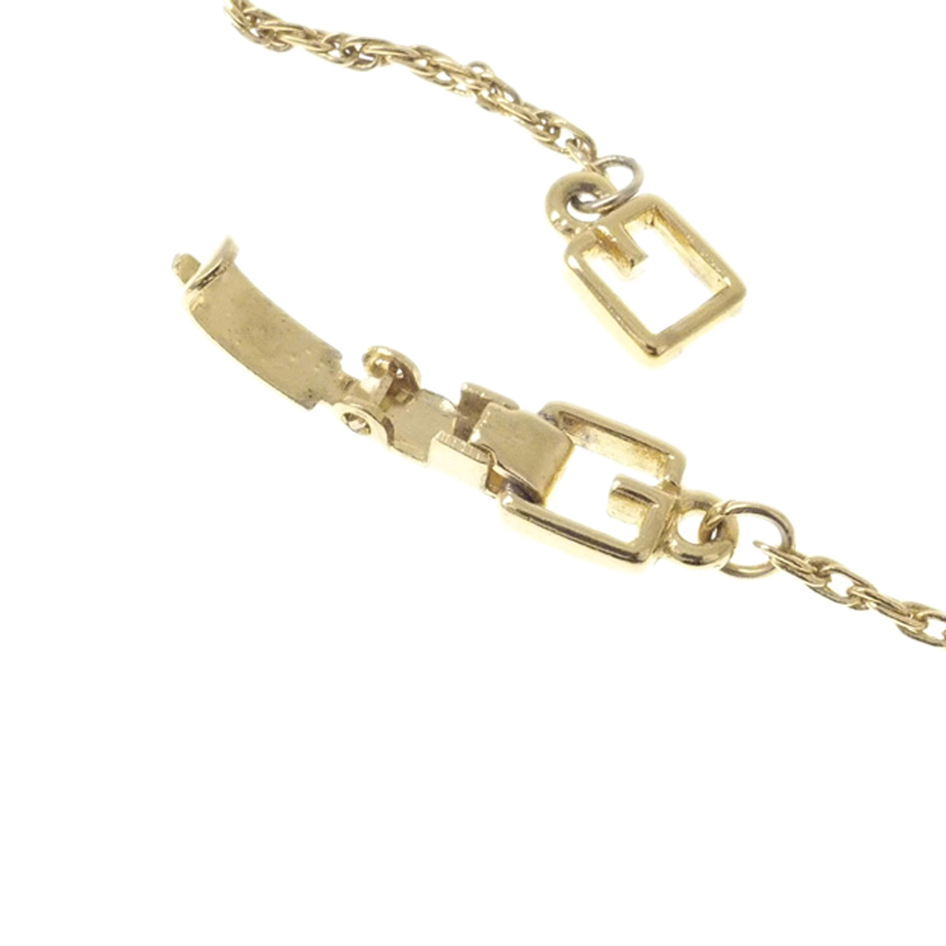 Givenchy G Logo Rhinestone Pendant Necklace Gold Gold | Afound.com