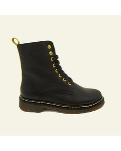 Military Arizona Ankle Boot In Multicoloured Leather In Black And Yellow Colours