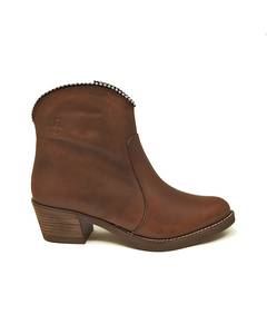 Lamonica Cowboy Ankle Boot In Camel Leather