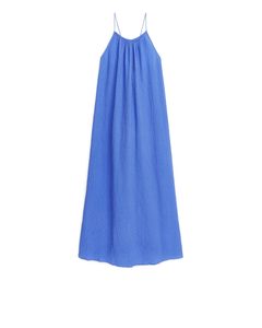 Seersucker Maxi Dress Blue