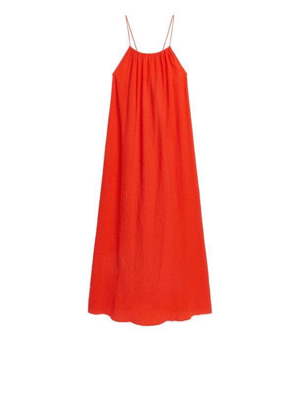 Arket Cotton Maxi Dress Tomato Red