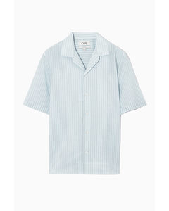 Short-sleeved Striped Shirt Blue / White
