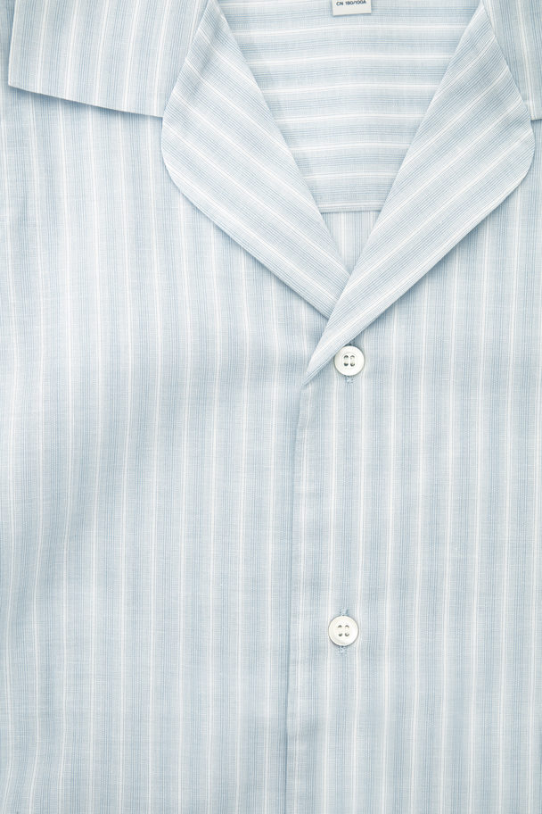 COS Short-sleeved Striped Shirt Blue / White