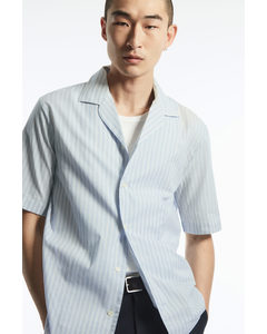 Short-sleeved Striped Shirt Blue / White