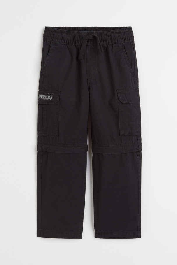 H&M Relaxed Fit Zip-off Cargo Trousers Black