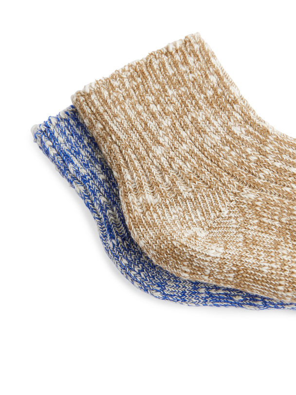 ARKET Katoenen Sokken Blauw/beige Gemêleerd
