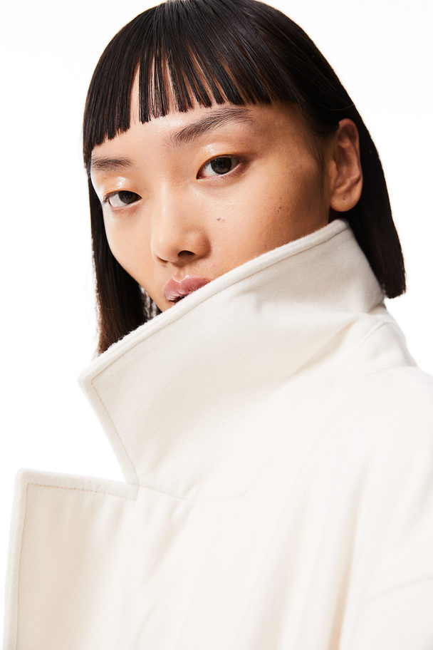 H&M Frakke Med Bindebælte Hvid