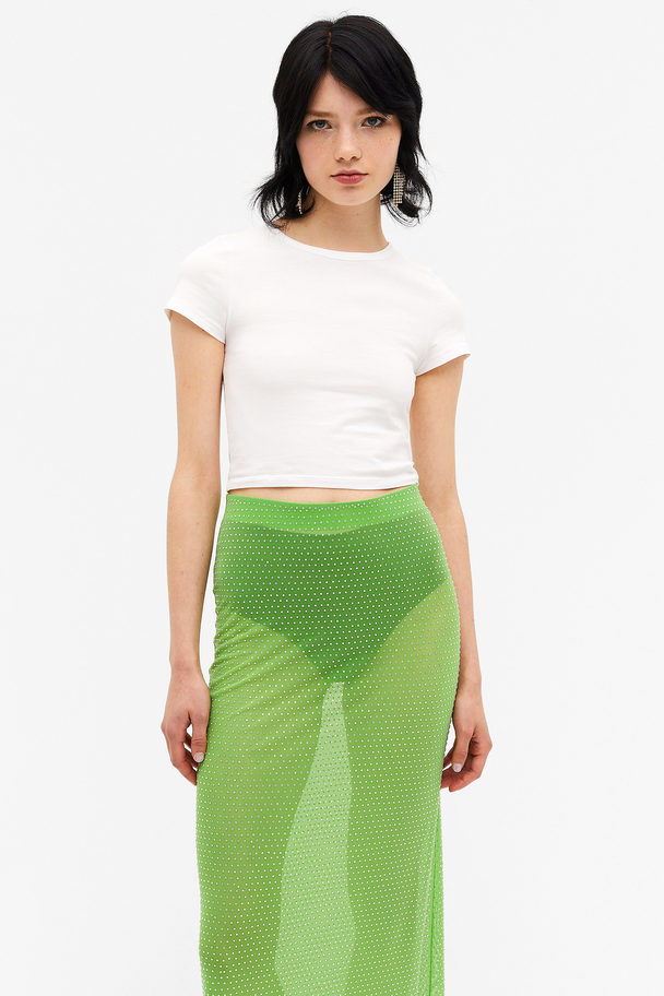 Monki Tight Sporty Maxi Skirt Green
