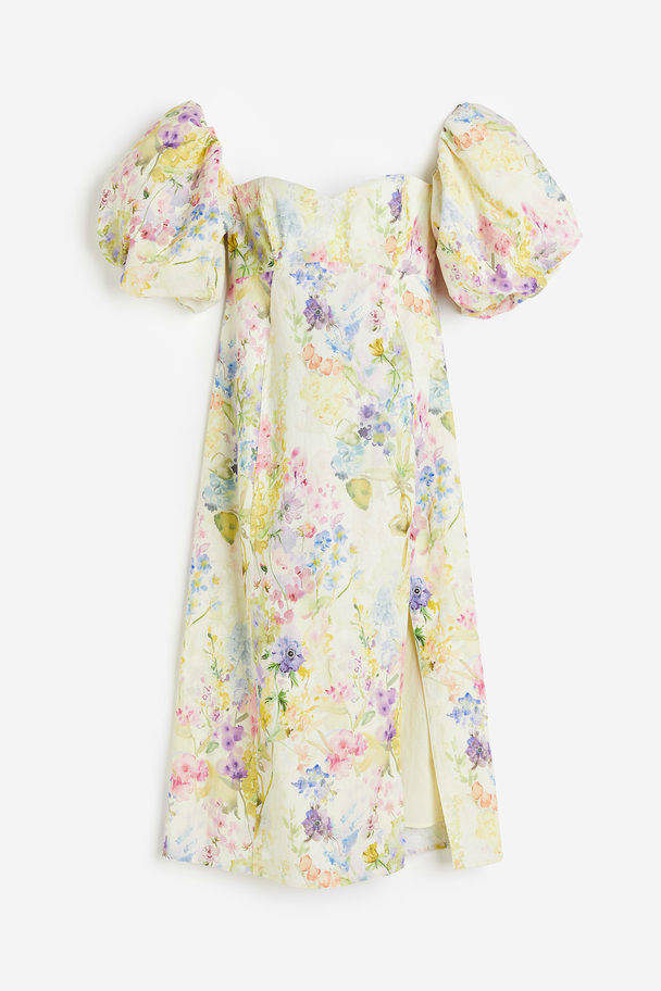 H&M Mama Off Shoulder-kjole Hvit/blomstret