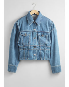 Collared Denim Jacket Light Blue