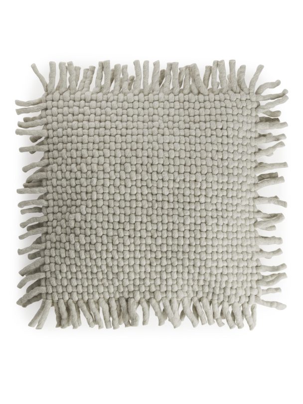 ARKET Fringed Cushion Cover 50 X 50 Cm Light Grey