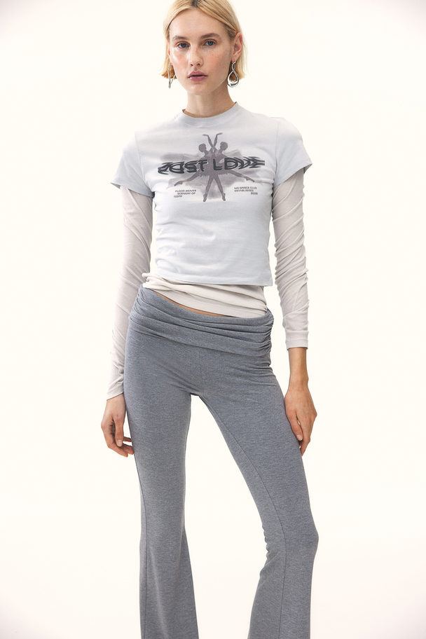H&M T-shirt Met Print Lichtgrijs/ballerina's