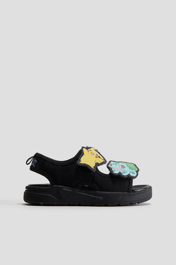 H&M Sandalen Schwarz/Pokémon