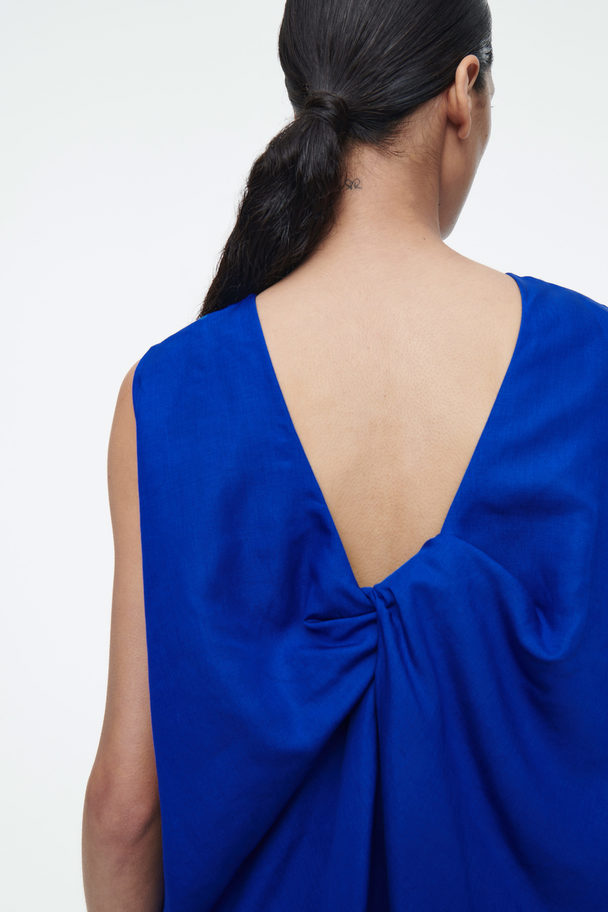 COS Twist-detail Mini Dress Bright Blue