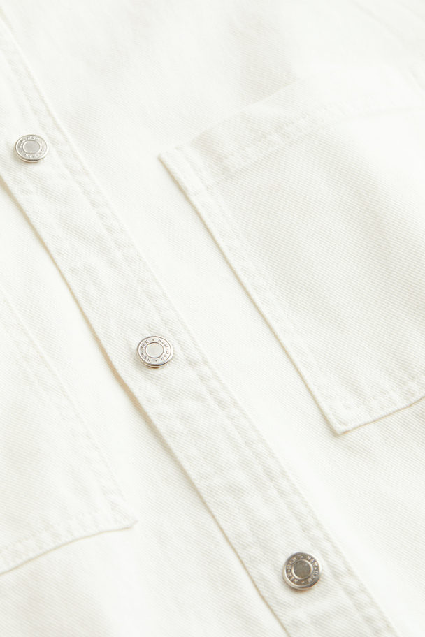 H&M Twill-Overshirt Oversized Fit Weiß