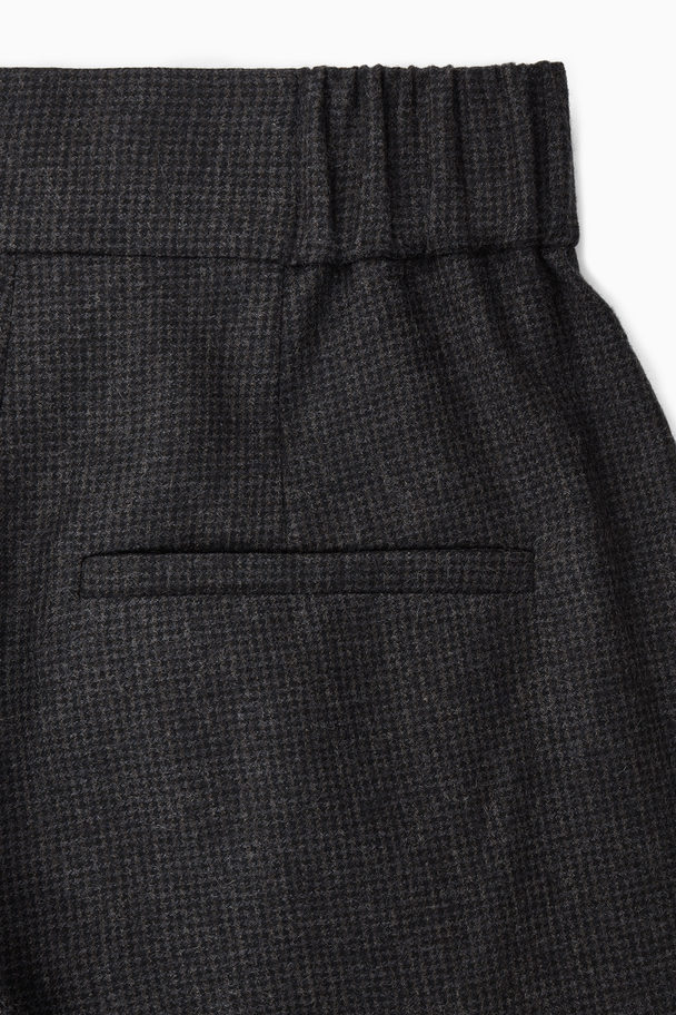 COS Tailored Wool-flannel Culottes Dark Grey / Checked