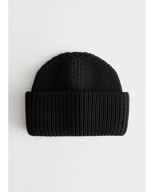 & Other Stories Chunky Knitted Beanie Black